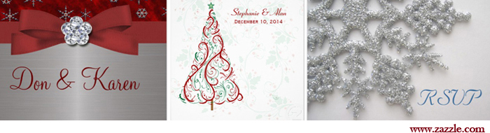 Christmas Wedding Invitations from www.zazzle.com