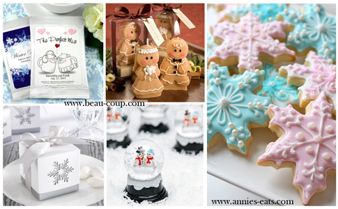 Christmas Wedding Favors from www.beau-coup.com and www.annies-eats.com