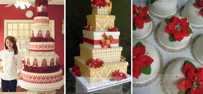 Christmas Wedding Cakes by Judy Uson