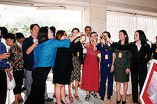 The exhibitors toast to the fair's success