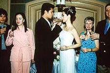 (L-R) Celebrity couple Albert and Liezel Martinez, model  newlyweds, Laura Cunning and General Manager Shane Cunning toast to the success of Weddings at Westin 2003