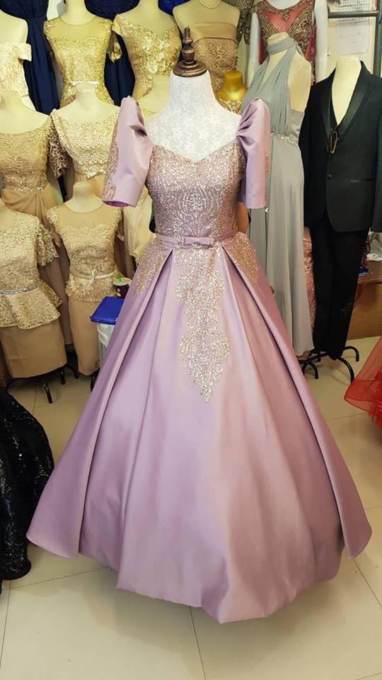 modern filipiniana long gown