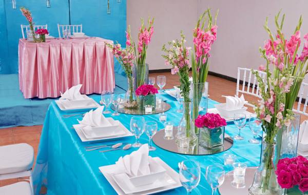 hizons catering pink and blue wedding