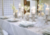 silver and white setup hizons catering