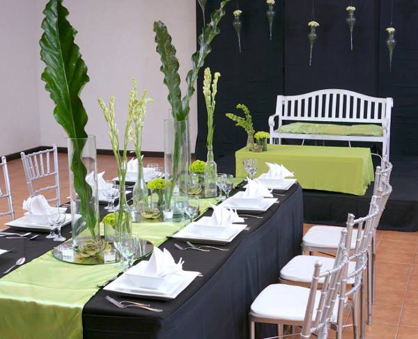 hizons catering green and black wedding
