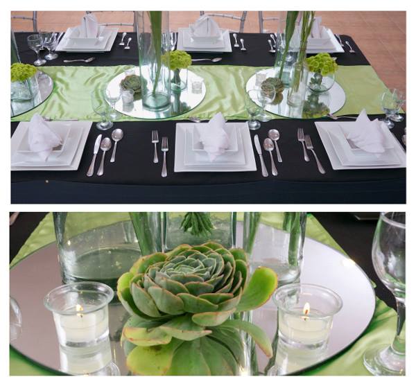 hizons catering green and black wedding