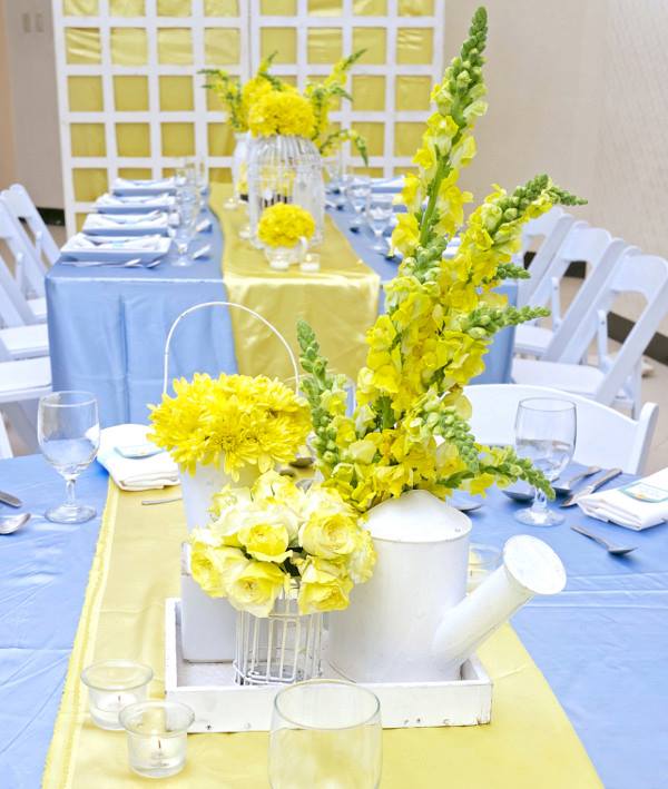 hizons catering yellow and blue wedding