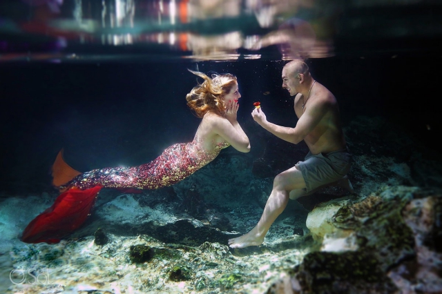 eric and cammy mermaid proposal