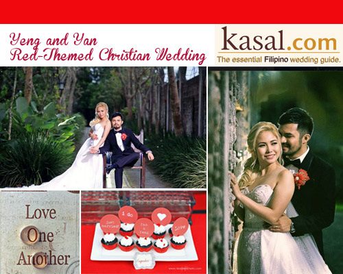 Yeng and Yan Exchange Vows in a Red-Themed Christian Wedding