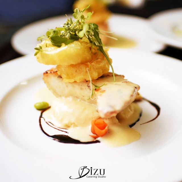 halibut with dill beurre blanc bizu catering studio