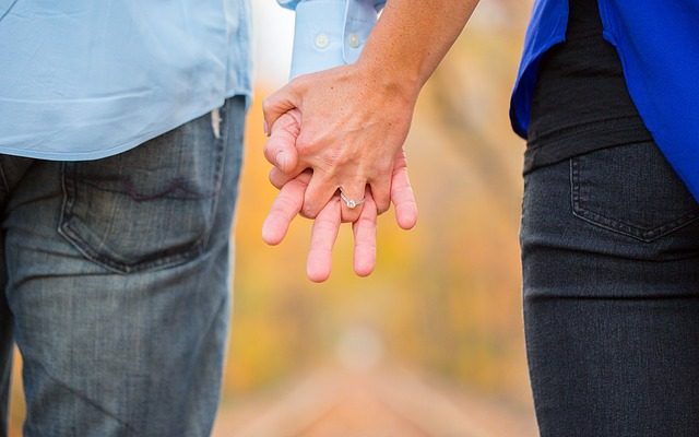 engaged couple hands