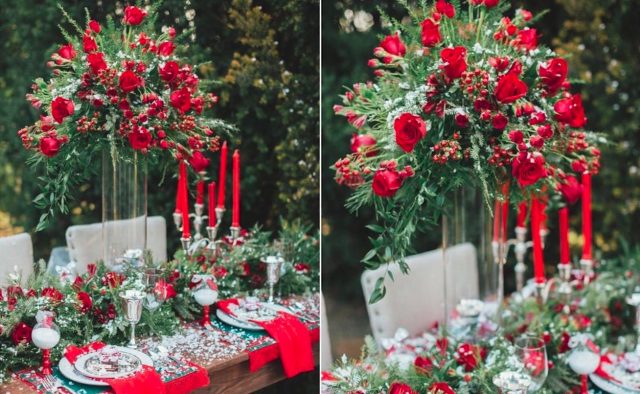 christmas wedding tablescape