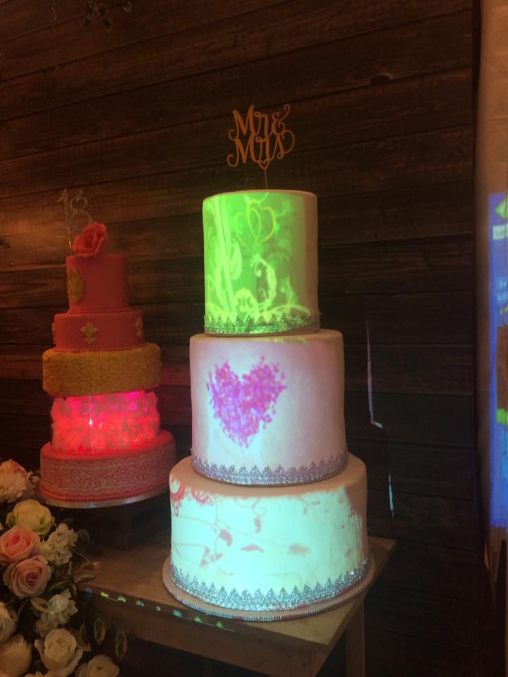 projection mapped cake