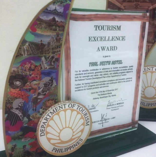 taal vista hotel dot award