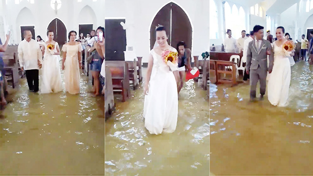 flooded wedding