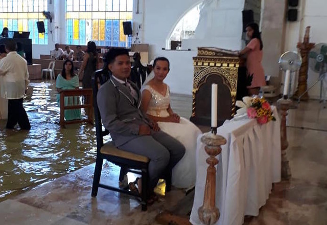 flooded wedding